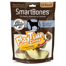 SmartBones PlayTime Mini Chews Peanut Butter 小型潔齒玩樂球 (花生醬味) 10 pack x4